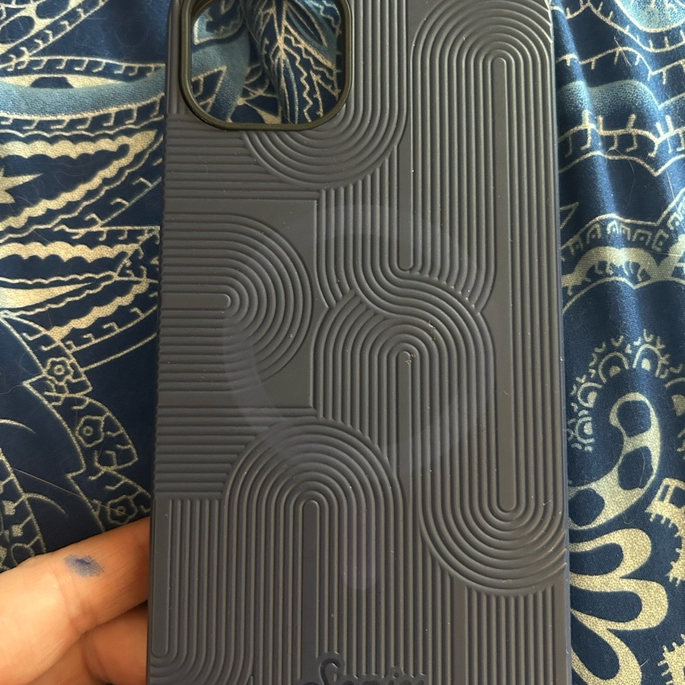 Plastic Textured Sonix iPhone 14 Plus Case MagSafe- Dark Blue